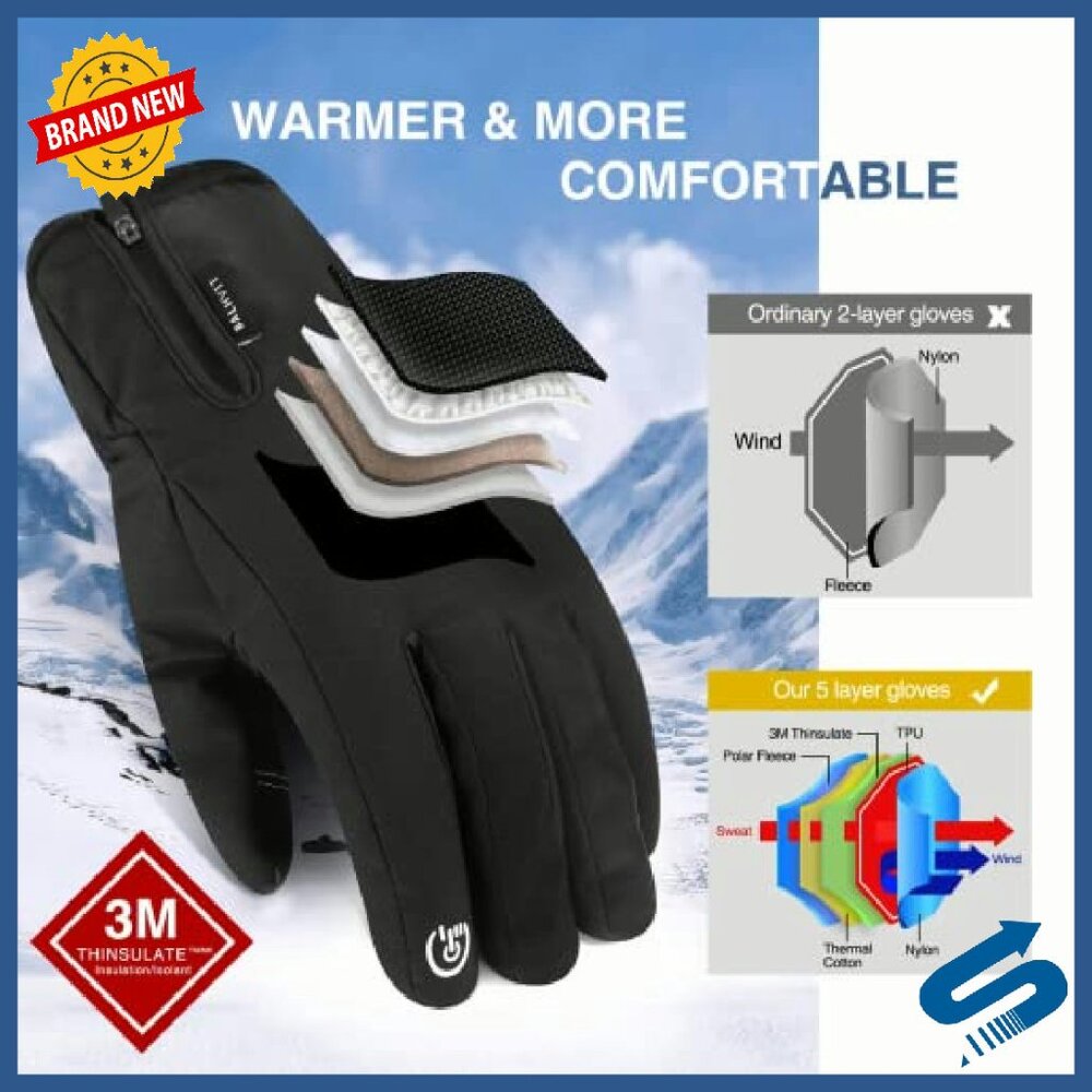 Medium Winter Gloves 5-Layer Insulation Waterproo… - image 3